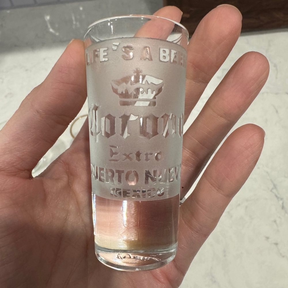 Life’s a Beer Corona Extra Frosted Logo Shot Glass - Clear